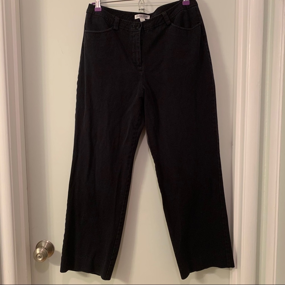 Pendleton black cotton pants sz 10 w pockets